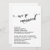 我々はハート結婚したタイポグラフィ披露宴のみ 招待状 (正面/裏面)