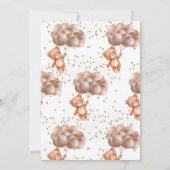 我々はバルーンを待つことができるフローラ男の子のシャワー 招待状 (裏面)