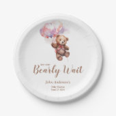 我々はバルーンテディベア赤ちゃんシャワーを心待ちできる ペーパープレート (正面)