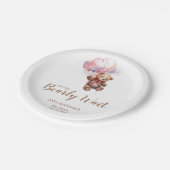 我々はバルーンテディベア赤ちゃんシャワーを心待ちできる ペーパープレート (アングル)