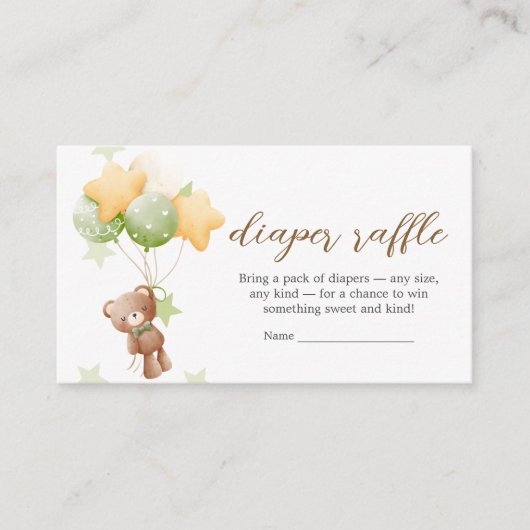 我々はバルーンベビーおむつラッフルを心待ちできる エンクロージャーカード (正面)