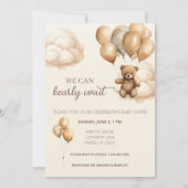 我々はバルーン赤ちゃんシャワー招待状を心待ちできる 招待状 (正面)