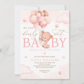 我々はバルーン赤ちゃんシャワー招待状を心待ち 招待状 (正面)