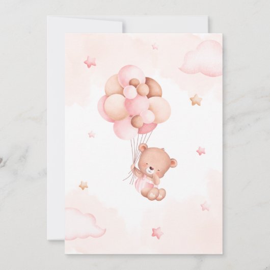 我々はバルーン赤ちゃんシャワー招待状を心待ち 招待状 (裏面)