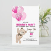 我々はバルーンTeddyクマ赤ちゃんシャワーを待つことができる 招待状 (スタンド正面)