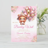 我々はバルーンTeddyクマ赤ちゃんシャワーを待つことができる 招待状 (スタンド正面)