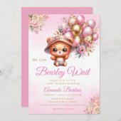 我々はバルーンTeddyクマ赤ちゃんシャワーを待つことができる 招待状 (正面/裏面)