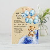 我々はパステルブルーと金ゴールド抽象芸術を心待ちできる 招待状 (スタンド正面)