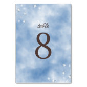 我々はパステルブルーベビーシャワーを待つことができる テーブルナンバー (正面)