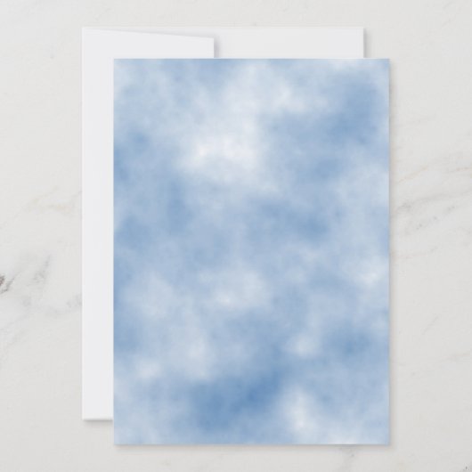 我々はパステルブルーベビーシャワーを待つことができる 招待状 (裏面)