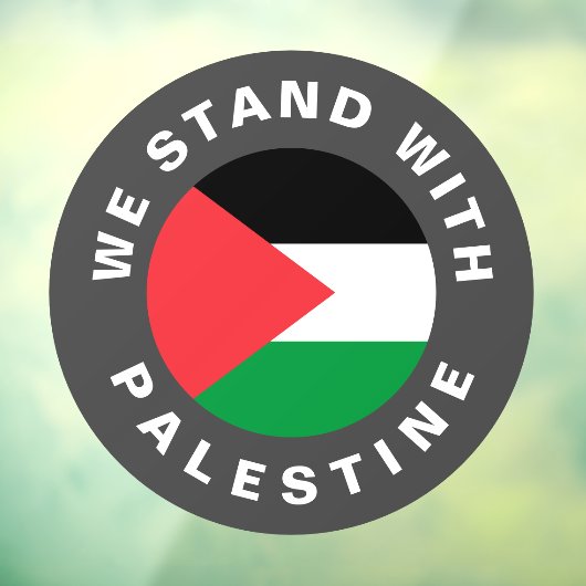 我々はパレスチナカスタム文字と国旗に立つ ウィンドウサイン (シート3)