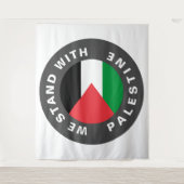 我々はパレスチナ国旗と文字と共に立カスタムつ タペストリー (正面)