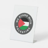 我々はパレスチナ国旗を掲げカスタム文字 台座サイン (正面)