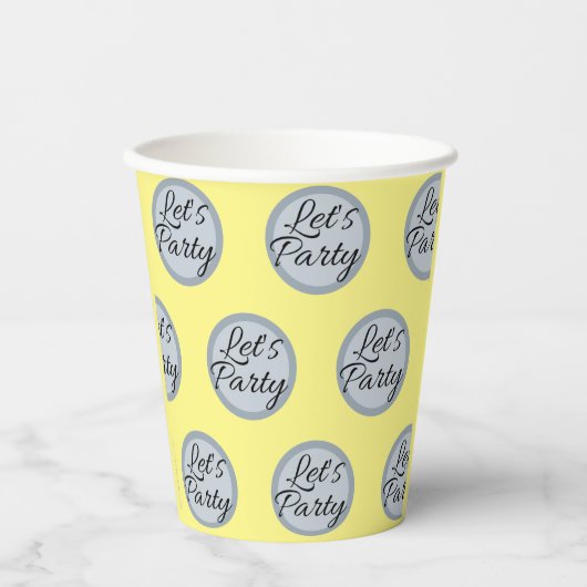 我々はパーティーお祝い水玉模様と文字 モダン 紙コップ (正面)