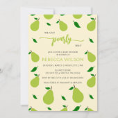 我々はパール待ち秋梨ベビーシャワー 招待状 (正面)