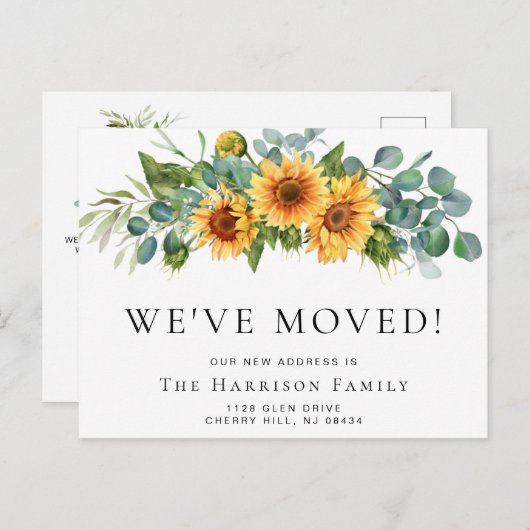 我々はヒマワリのユーカリ移動 案内ポストカード (正面/裏面)