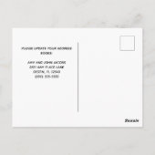 我々はビーチの手のひらの木の写真ホーム移動に移動 ポストカード (裏面)