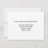 我々はビーチの手のひらの木の写真ホーム移動に移動 案内状 (裏面)