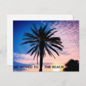 我々はビーチの手のひらの木の写真ホーム移動に移動 案内状 (正面/裏面)