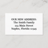 我々はビーチネープルピアフロリダに移動 名刺 (裏面)