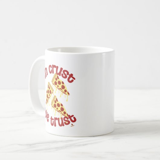 我々はピザのユーモアの時間を信用している コーヒーマグカップ (正面左)