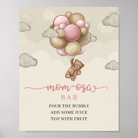 我々はピンクのアイボリー茶色Mom-osaバーを待つことができる ポスター (正面)
