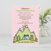 我々はピンクのキャンプの誕生日パーティーを待つことができる 招待状 (スタンド正面)