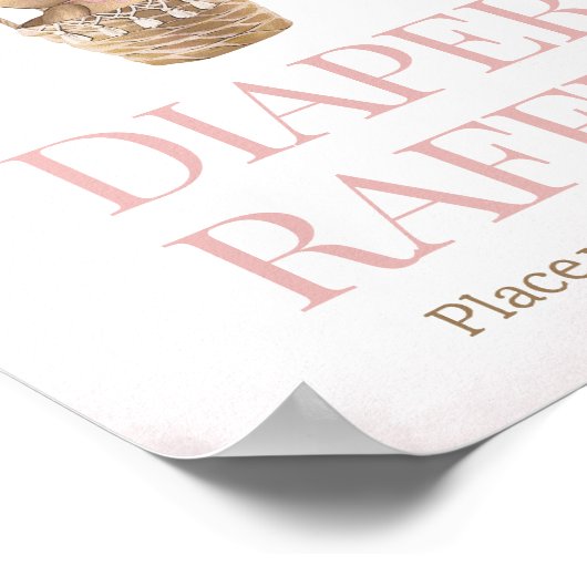 我々はピンクのクマおむつラッフルを待つことができる ポスター (角)