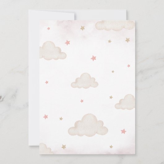 我々はピンクのクマの赤ちゃんシャワーを待つことができる 招待状 (裏面)