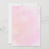 我々はピンクのバルーン赤ちゃん女の子シャワーを待つことができる 招待状 (裏面)