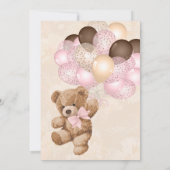 我々はピンクのパンパスグラスベビーシャワーを待つことができる 招待状 (裏面)