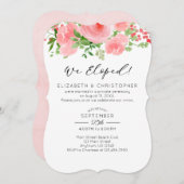 我々はピンクのフローラ結婚の駆け落ち 招待状 (正面/裏面)