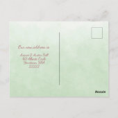 我々はピンクのヴィンテージトラックと家を移動している ポストカード (裏面)