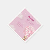 我々はピンクの女の子の赤ちゃんシャワーナプキンを待つことができる スタンダードカクテルナプキン (角)