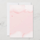 我々はピンクの赤ちゃんシャワー招待状を待つ 招待状 (裏面)