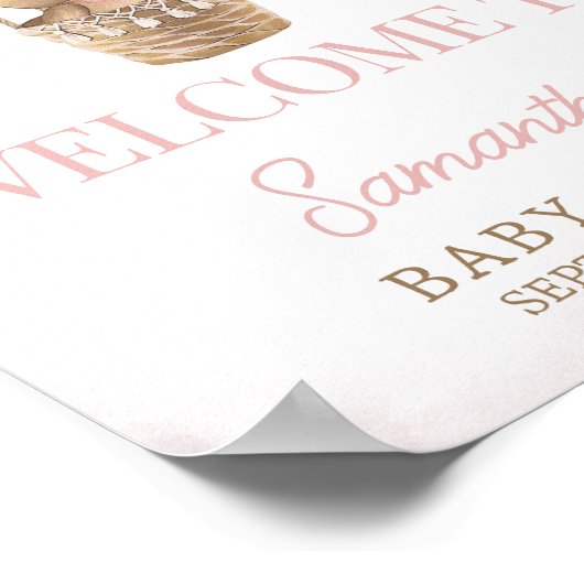 我々はピンクベア歓迎を待つことができる ポスター (角)