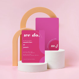 我々はピンクモダンマはっきりしたゼンタレトロ抽象芸術 招待状