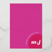 我々はピンクモダンマはっきりしたゼンタレトロ抽象芸術 箔招待状 (裏面)