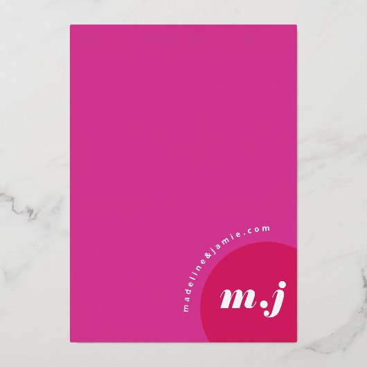 我々はピンクモダンマはっきりしたゼンタレトロ抽象芸術 箔招待状 (裏面)