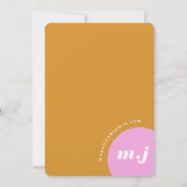 我々はピンクモダン&イエローのレトロ抽象芸術を行う 招待状 (裏面)