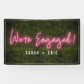 我々はピンク婚約したネオン婚約パーティ 横断幕 (横)