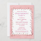 我々はピンク婚約したハートフォト婚約パーティ 招待状 (裏面)