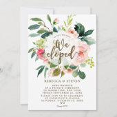 我々はピンク色のフローラ緑の誘いをモダン始めた 招待状 (正面)