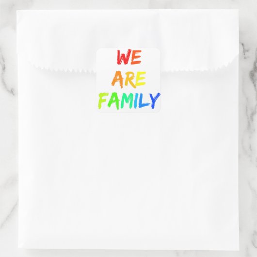 我々はファミリーレインボーサンシャインズ採用デザイン スクエアシール (バッグ)