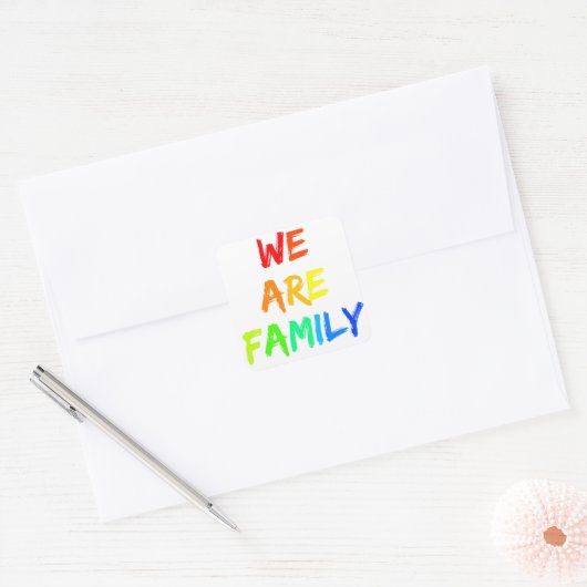 我々はファミリーレインボーサンシャインズ採用デザイン スクエアシール (封筒)