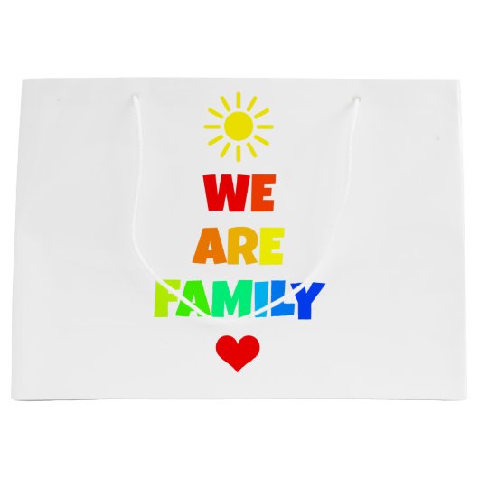 我々はファミリーレインボーサンシャインズ採用デザイン ラージペーパーバッグ (正面)