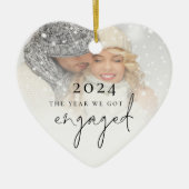 我々はフォトアレ得ーバー婚約したの年 セラミックオーナメント (正面)