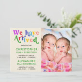 我々はフォトツインベビー誕生に到着 案内状 (スタンド正面)