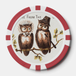 我々はフクロウの国の出身:クロモリトグラフアート ポーカーチップ