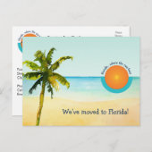 我々はフロリダに移動ビーチのシーンのアドレスの変更 案内ポストカード (正面/裏面)
